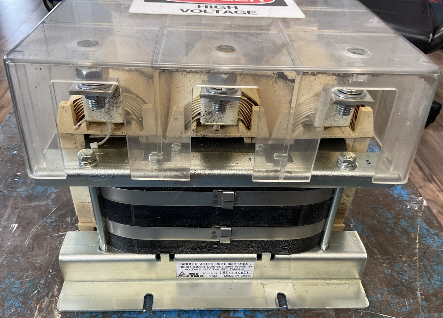 FANUC A81L-0001-0165 REACTOR INDUCT 0.07mH CURRENT 208A VOLTAGE 528V