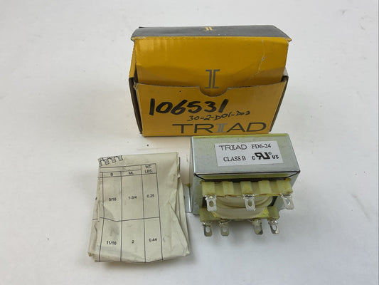 TRIAD MAGNETICS FD6-24 CLASS B TRANSFORMER D/C: EIA-17-1512-5A
