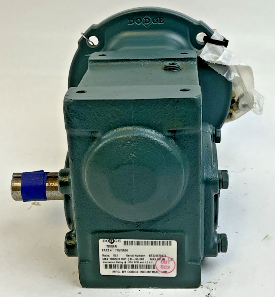DODGE 17Q15R56 TIGEAR-2 GEAR REDUCER RATIO 15:1 1750RPM 1.27HP *HAS SHELF WEAR*