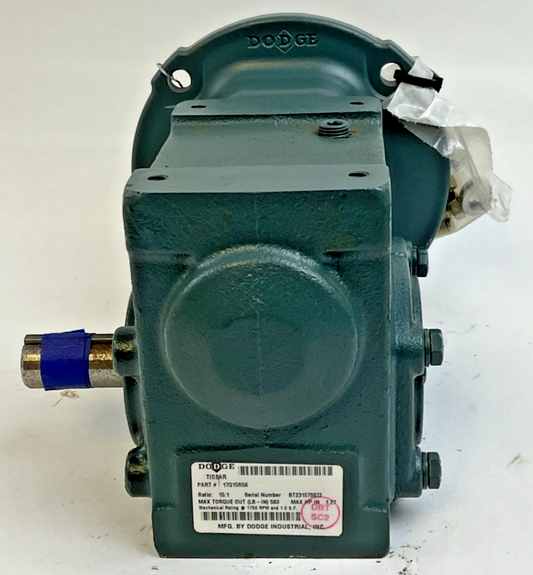 DODGE 17Q15R56 TIGEAR-2 GEAR REDUCER RATIO 15:1 1750RPM 1.27HP *HAS SHELF WEAR*