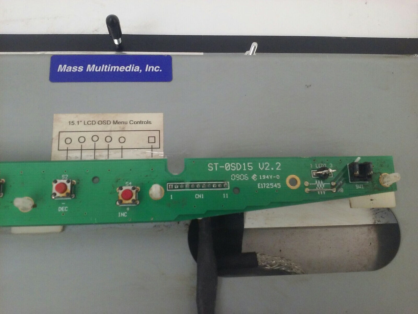 MASS MULTIMEDIA LCDSA151-PM 15.1'' PANEL MOUNT TFT LCD 1024X7687 230NITS