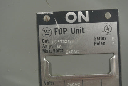 WESTINGHOUSE FDPT3212R - TWIN FUSIBLE PANELBOARD SWITCH - 240V, 60A, 3-POLE