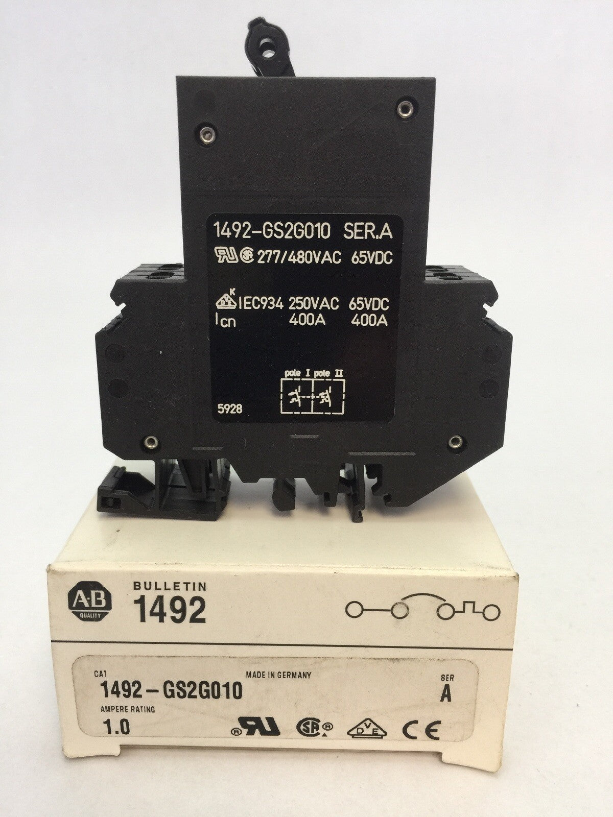 ALLEN BRADLEY 1492-GS2G010 MINTURE CIRCUIT BREAKER 1A 2 POLE