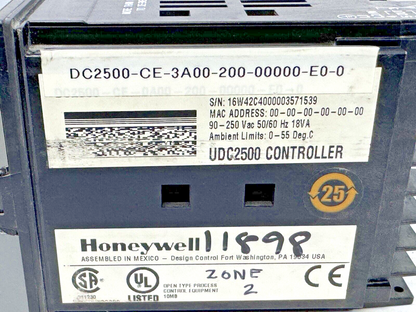 HONEYWELL - DC2500-CE-3A00-200-00000-E0-0 - UDC2500 MINI-PRO TEMP. CONTROLLER
