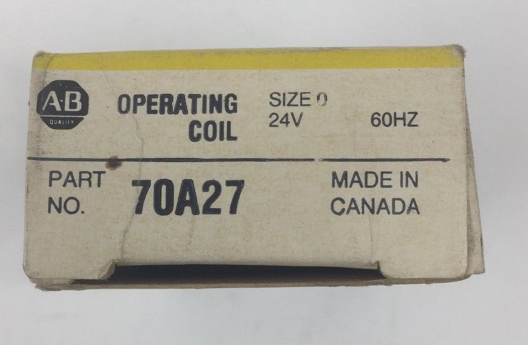 ALLEN BRADLEY 70A27 COIL SIZE 0 24V 60HZ