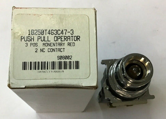 CUTLER HAMMER 10250T463C47-3 PUSH/PULL BUTTON 3POS 2NC ***MISSING RED CAP***