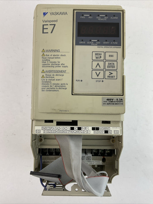YASKAWA CIMR-E7U42P2 VARISPEED E7 AC DRIVE 480VAC 3PH