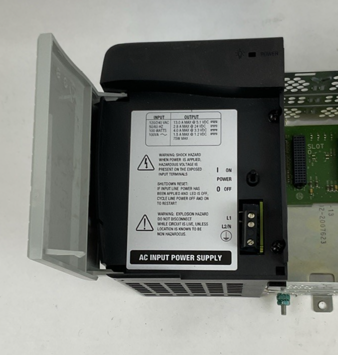 ALLEN BRADLEY 1756-PA75/B POWER SUPPLY W/ 1756-A10 10 SLOT RACK