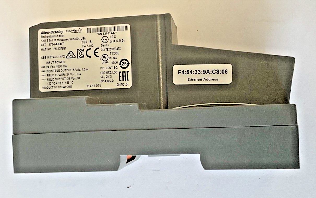 ALLEN BRADLEY 1734-AENT ETHERNET ADAPTER SER.B FW5.012 24VDC