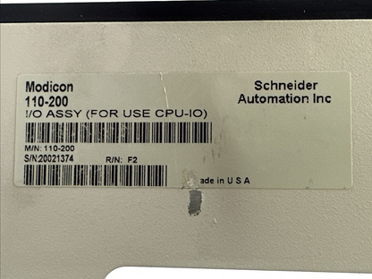 MODICON 110-200 I/O ASSY (FOR USE CPU-IO) SCHNEIDER AUTOMATION INC