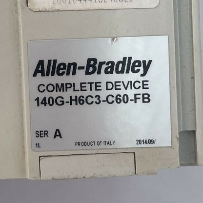 ALLEN BRADLEY 140G-H6C3-C60-FB SER A CIRCUIT BREAKER 240/480/600VAC 3P 140G-H6