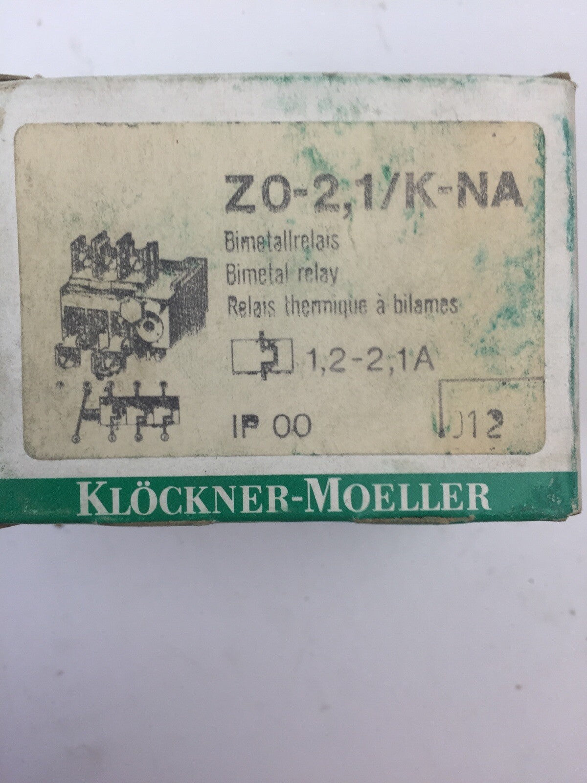 KLOCKNER MOELLER Z0-2,1/K-NA RELAY 600VAC 1.2-2.1AMP