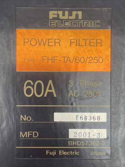 FUJI ELECTRIC FHF-TA/60/250 POWER FILTER 60A 250VAC 3PHASE