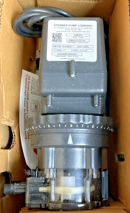 STENNER 45MHP2 METERING PUMP 100PSI/6.9BAR 120VAC/60HZ 1/4"