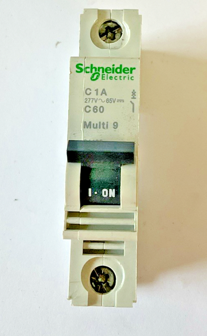 SCHNEIDER ELECTRIC C60 CIRCUIT BREAKER MULTI 9 D 1A 240VAC 10KA