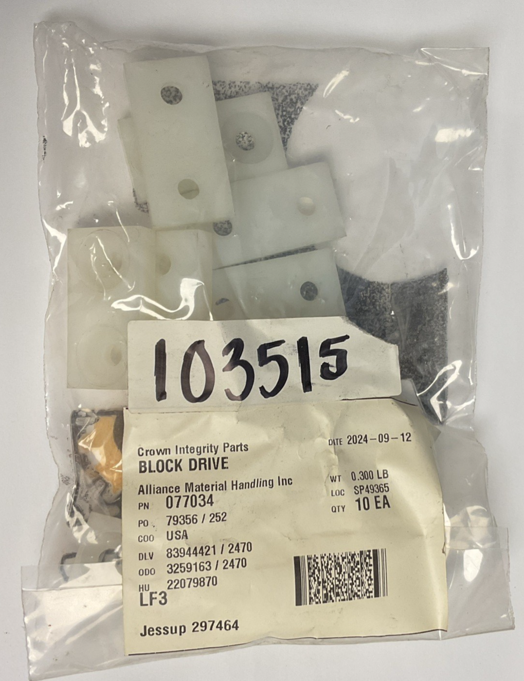 CROWN INTEGRITY 077034 BLOCK DRIVE ***BAG OF 10***