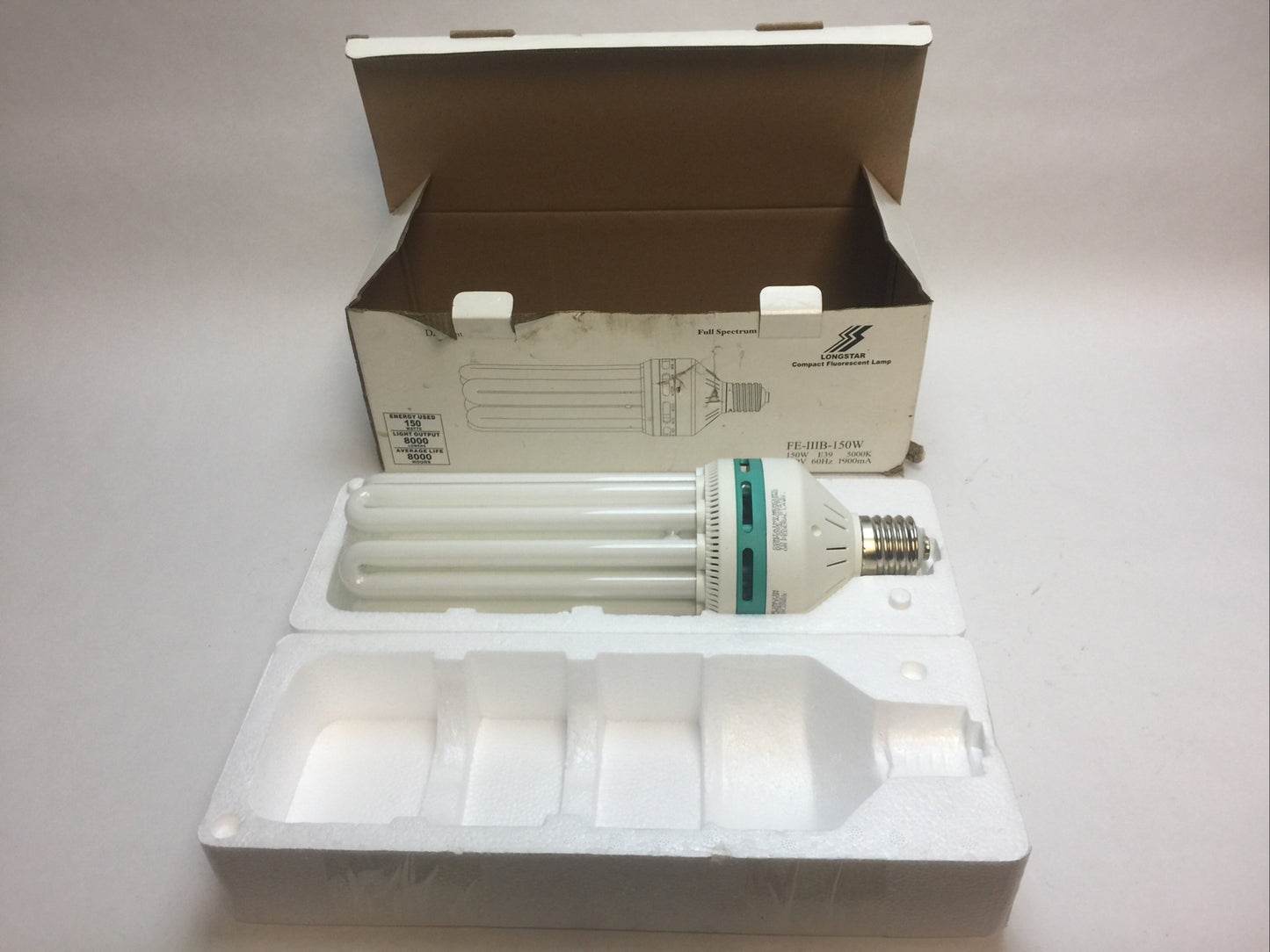 LONGSTAR FE-IIIB-150W COMPACT FLUORESCENT LAMP 150W E39 5000K 120V 60HZ 1900mA