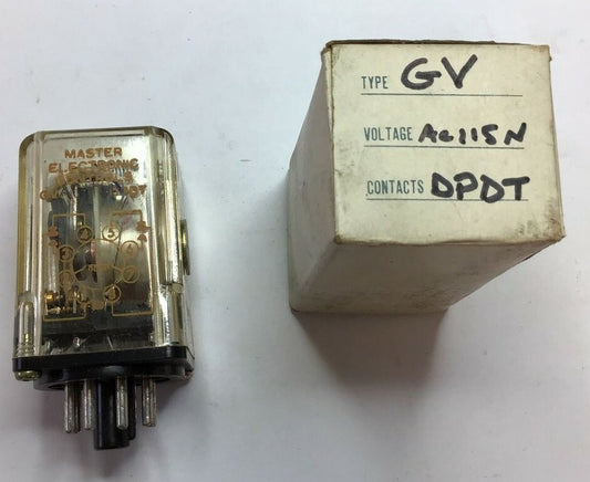 MASTER ELECTRONIC CONTROLS GV-AC115N-DPDT RELAY