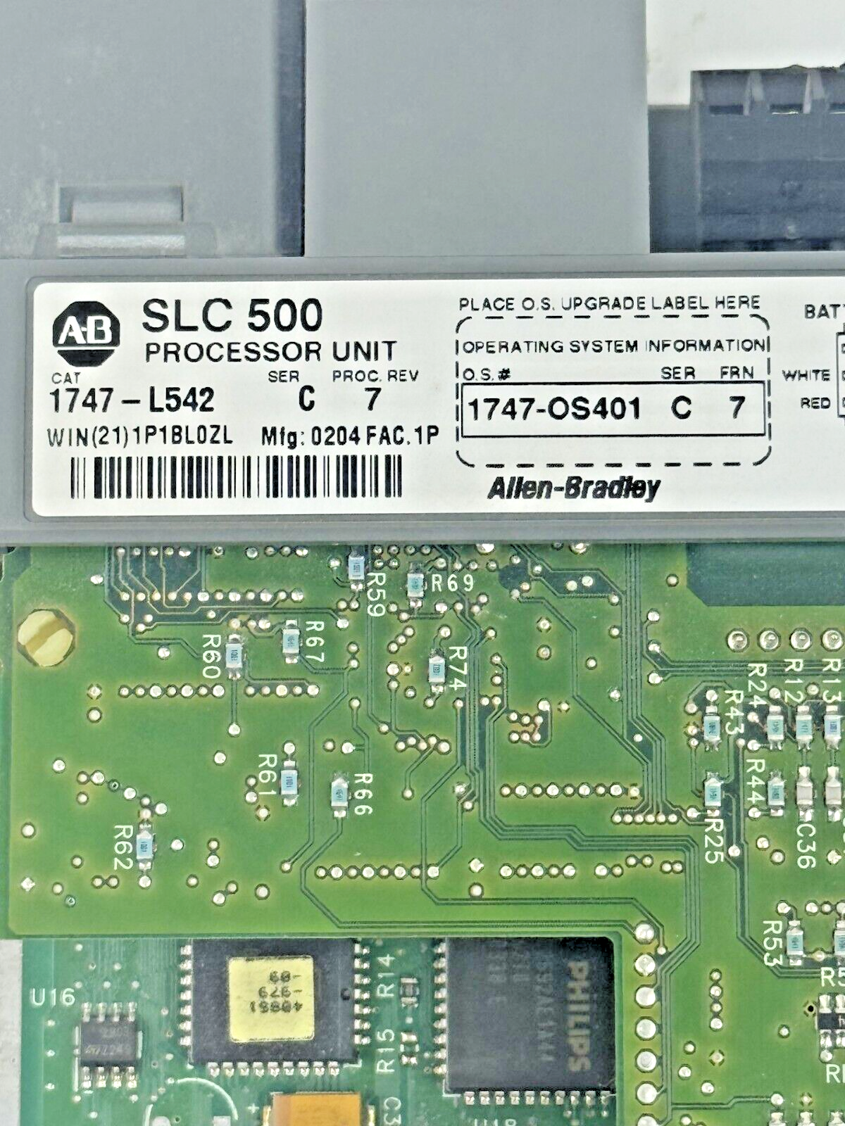 ALLEN-BRADLEY - 1747-L542 SER. C REV. 7 FRN: 7 - SLC 500 CPU PROCESSOR *NO DOOR*