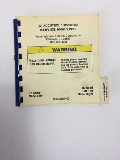 WESTINGHOUSE SERVICE ANALYZER ACCUTROL 300