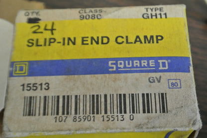 LOT of 24 / SQUARE D 9080 GH11 / SLIP-IN END CLAMP / NEW SURPLUS