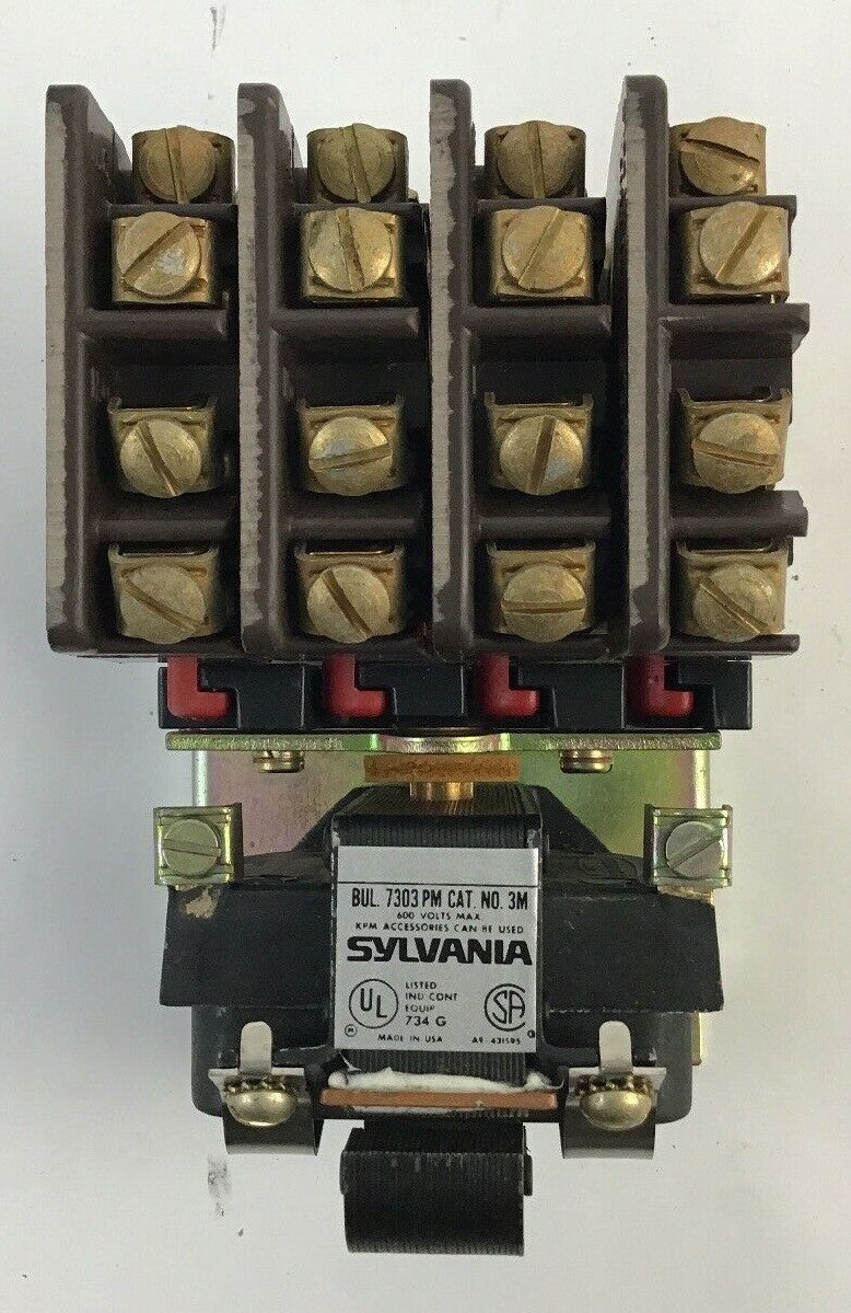 SYLVANIA 7303 3M4R-76 TYPE PM AC RELAY / 110-120V / 4 N.O. / 4 N.C./ NEW SURPLUS