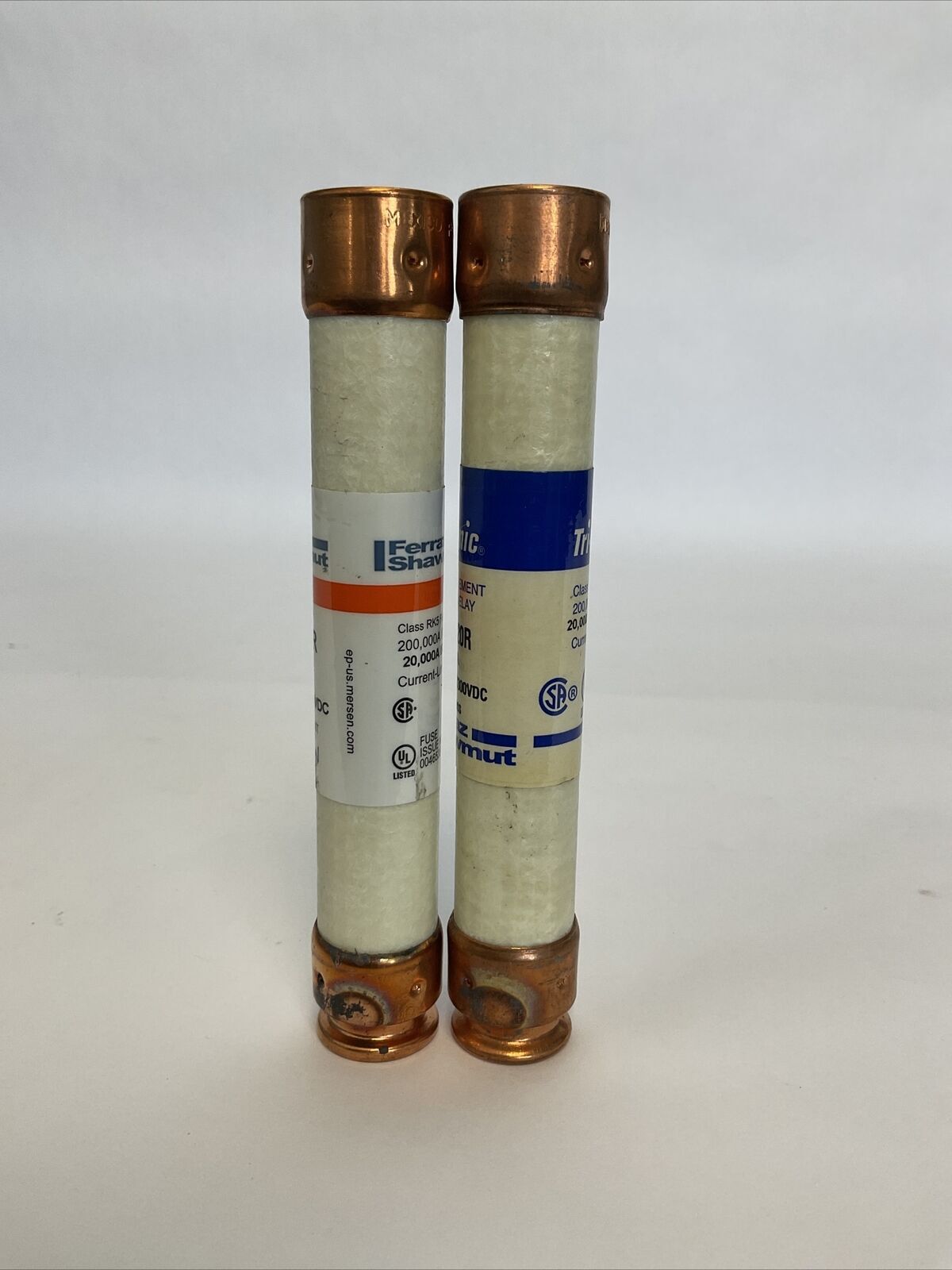 FERRAZ SHAWMUT TRS20R 20A 600VAC 300VDC TRI-ONIC FUSE DUAL ELEMENT (LOT OF 2)