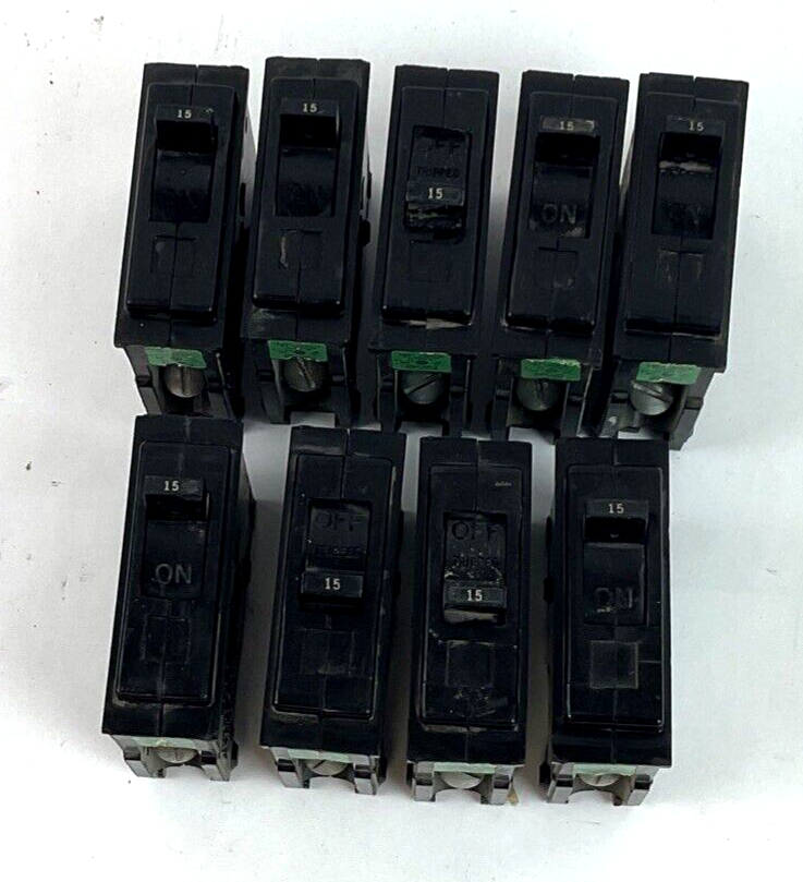 GENERAL ELECTRIC R115 CIRCUIT BREAKER 15A 1POLE 120/240VAC ***LOTOF9***