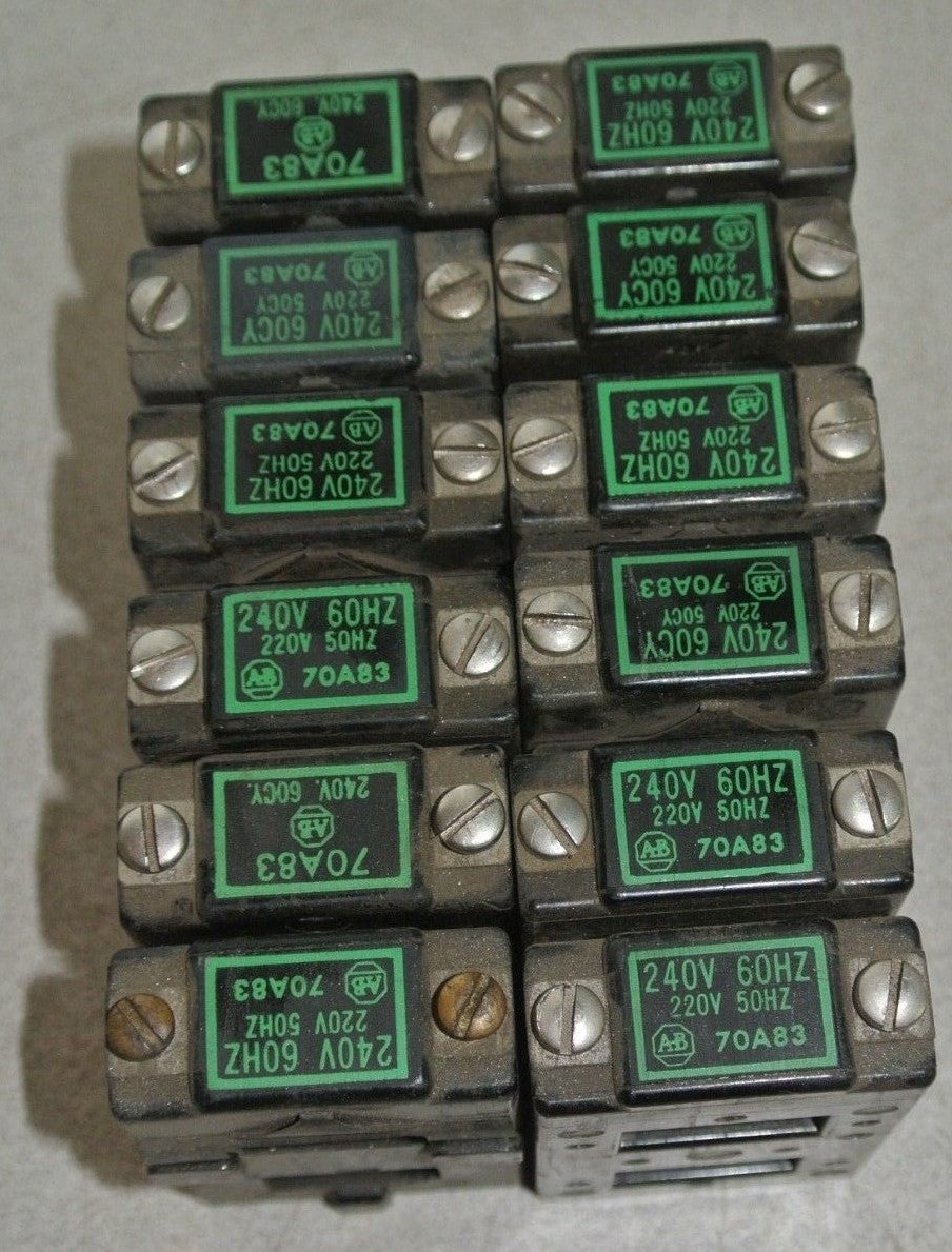 ALLEN-BRADLEY 70A83 COIL SIZE 0 220V/50Hz, 240V/60Hz - NEW SURPLUS - LOT of 12