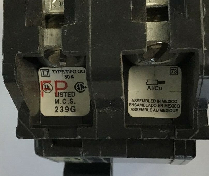 SQUARE D QO200 CIRCUIT BREAKER 60A 240VAC 2POLE