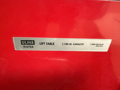 ULINE H-6754 LIFT TABLE 1,100LBS CAPACITY