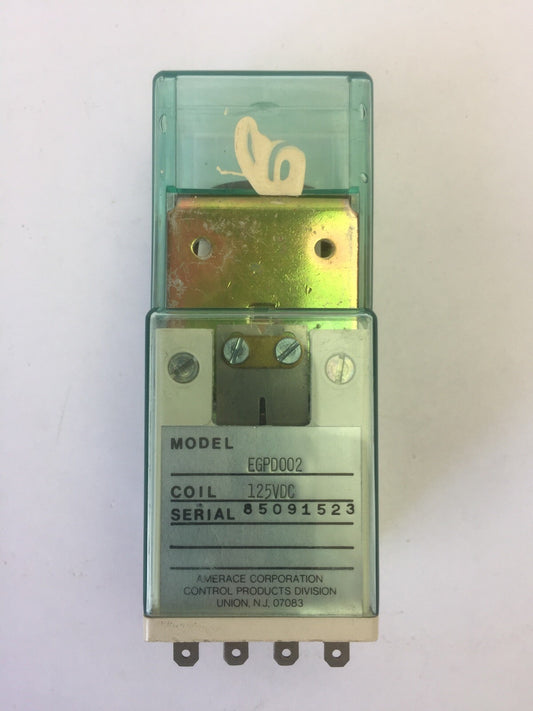 AGASTAT EGPD002 RELAY COIL 125VDC
