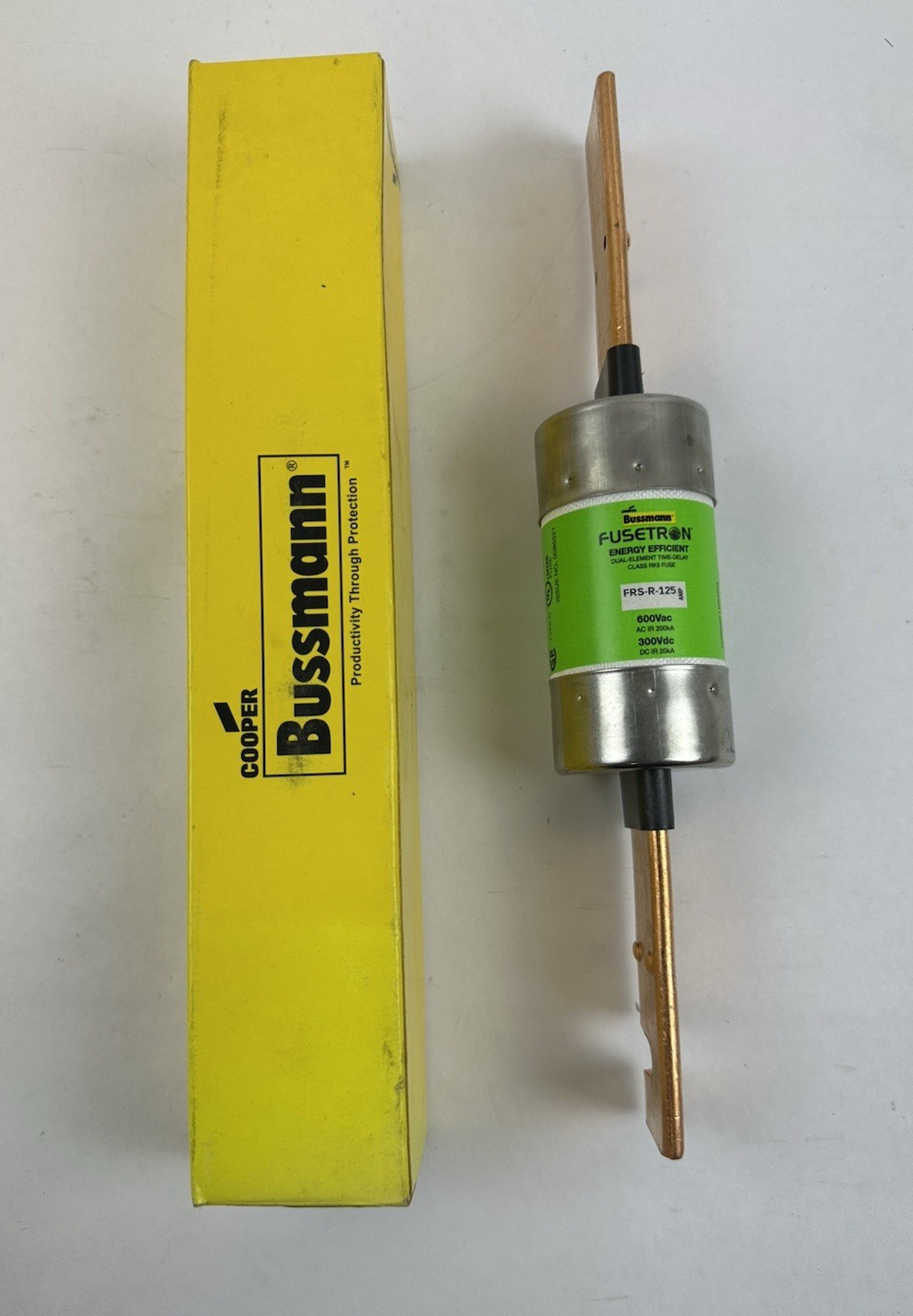 COOPER BUSSMANN FRS-R-125 FUSETRON DUAL ELEMENT TIME-DELAY FUSE 125A 600V