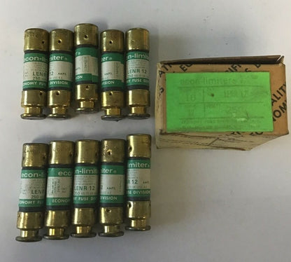 ECONOMY LENR 12 FUSE CLASS RK5 ECON-LIMITER 250VAC 12A ***LOTOF10***