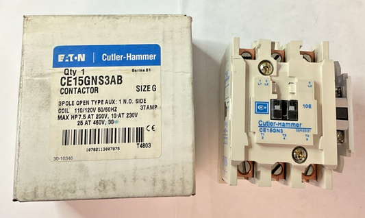 CUTLER HAMMER CE15GNS3AB CONTACTOR SIZE G 3POLE 460V 37A 50/60HZ
