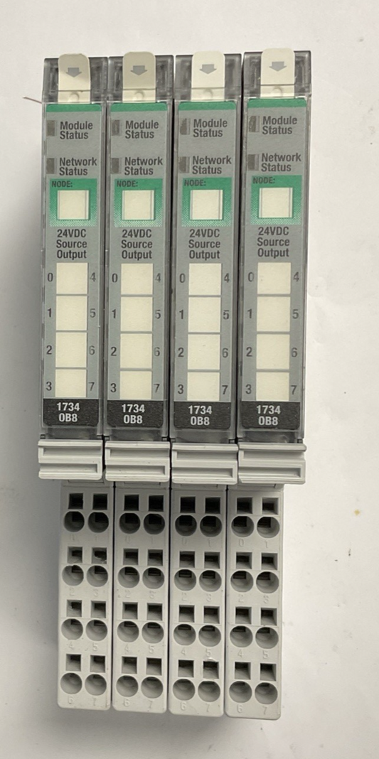 ALLEN BRADLEY 1734-OB8 OUTPUT MODULE SER.C FW3.022  W/1734-TOPS SER.A**LOTOF4**