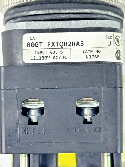 ALLEN-BRADLEY - 800T-FXTQH2RA5 SER. U - RED MUSHROOM PUSH/PULL BUTTON W/ BLOCK