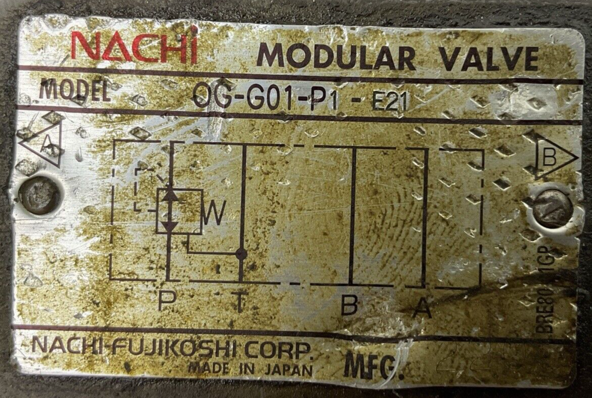 NACHI OG-G01-P1-E21 MODULAR VALVE