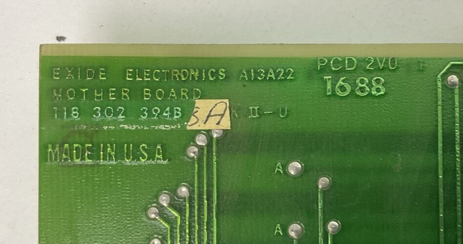EXIDE ELECTRONICS A13A22 MOTHER BOARD 118 302 394B