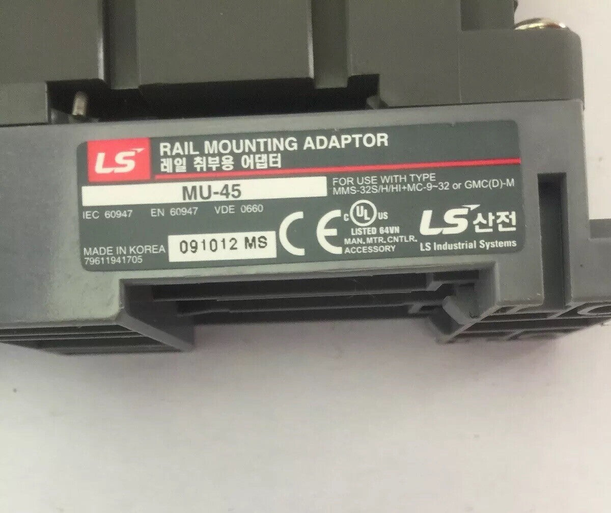 LS MOTOR STARTER MC-9 COIL 24VDC MMS-32H 2.5-4.0A MU-45 RAIL MOUNTING ADAPTOR