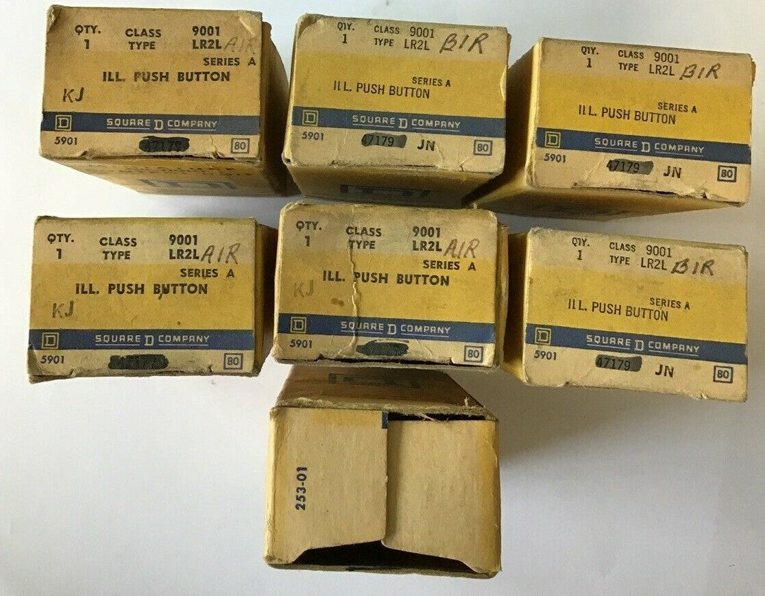 SQUARE D 9001 LR2L ILLUMINATED PUSHBUTTON SERIES A***LOTOF7***