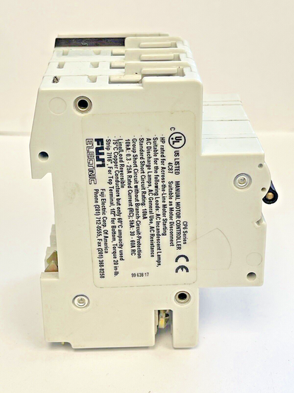 FUJI - CP6 3DU8 -8A MANUAL MOTOR CONTROLLER - 480/277 VAC & CP6 H1U AUX CONTACT