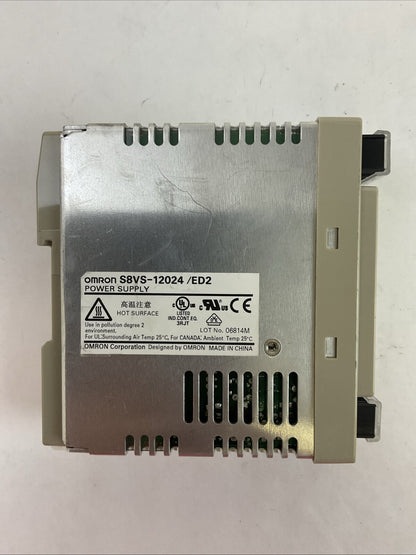 OMRON S8VS-12024 POWER SUPPLY OUTPUT 24VDC 5A INPUT 100-240VAC 50/60HZ 1.9A