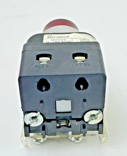ALLEN-BRADLEY - 800T-QAH2R SER. U - RED ILLUMINATED PUSH BUTTON W/ BLOCK