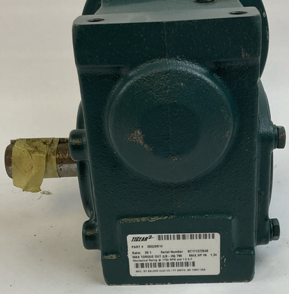 DODGE 20Q20R14 TIGEAR-2 GEAR REDUCER RATIO 20:1 1750RPM 1.34HP *HAS SHELF WEAR*
