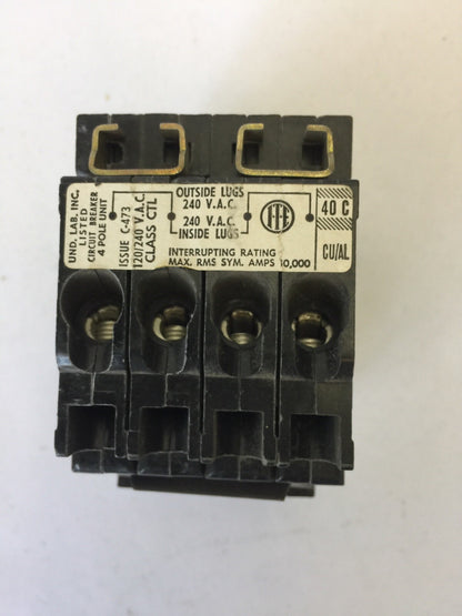 ITE QT2-4040 3 EQ-T QUAD UNITS PLUG IN CIRCUIT BREAKER 120/240VAC 40/40-40/40AMP