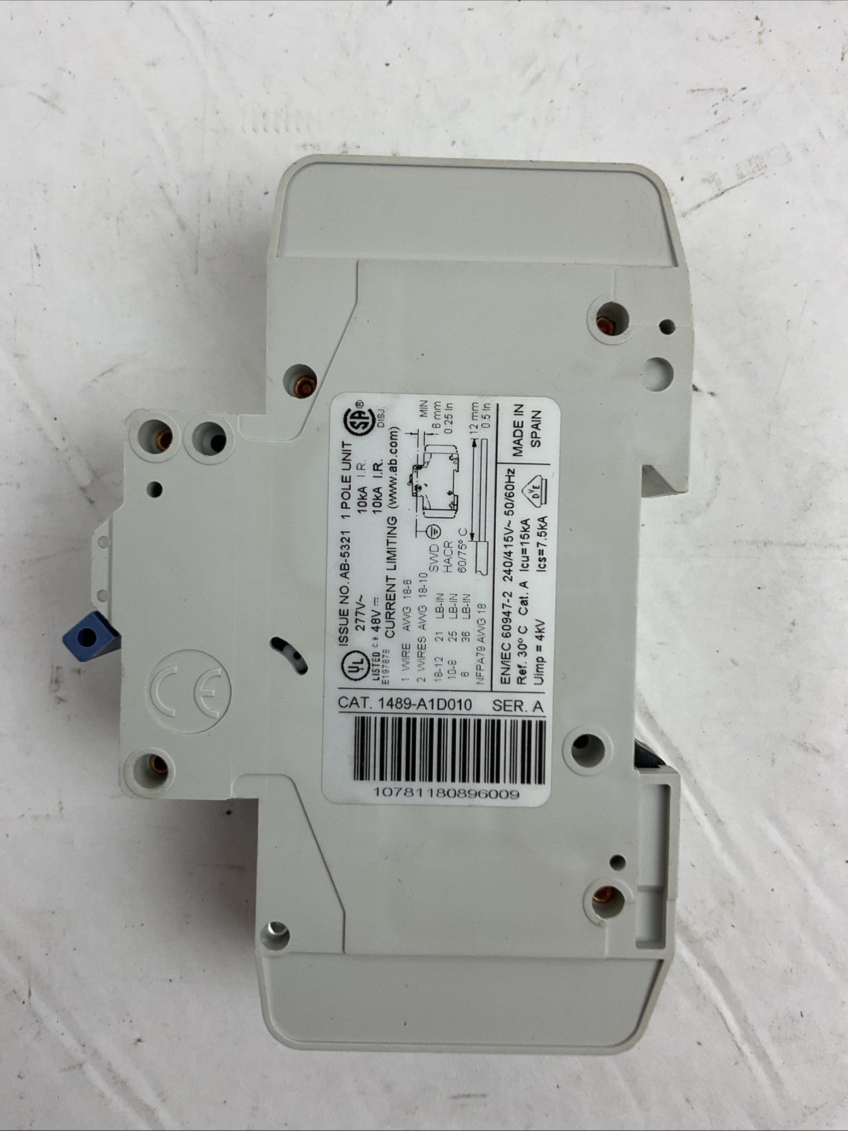 ALLEN BRADLEY 1489-A1D010 SER A 277VAC 48VDC 1A 1489-AAHH3 SER A (LOT OF 4)
