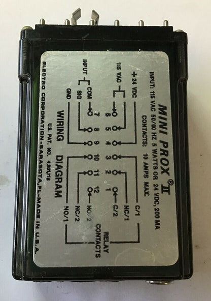 ELECTRO CORP. 55125A MINI PORX II RELAY OUTPUT 115VAC 50/60HZ 5W 24VDC