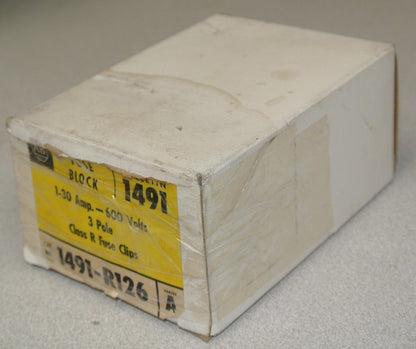 ALLEN-BRADLEY 1491-R126 / FUSE BLOCK /600V, 1-30A, 3-POLE / NEW SURPLUS