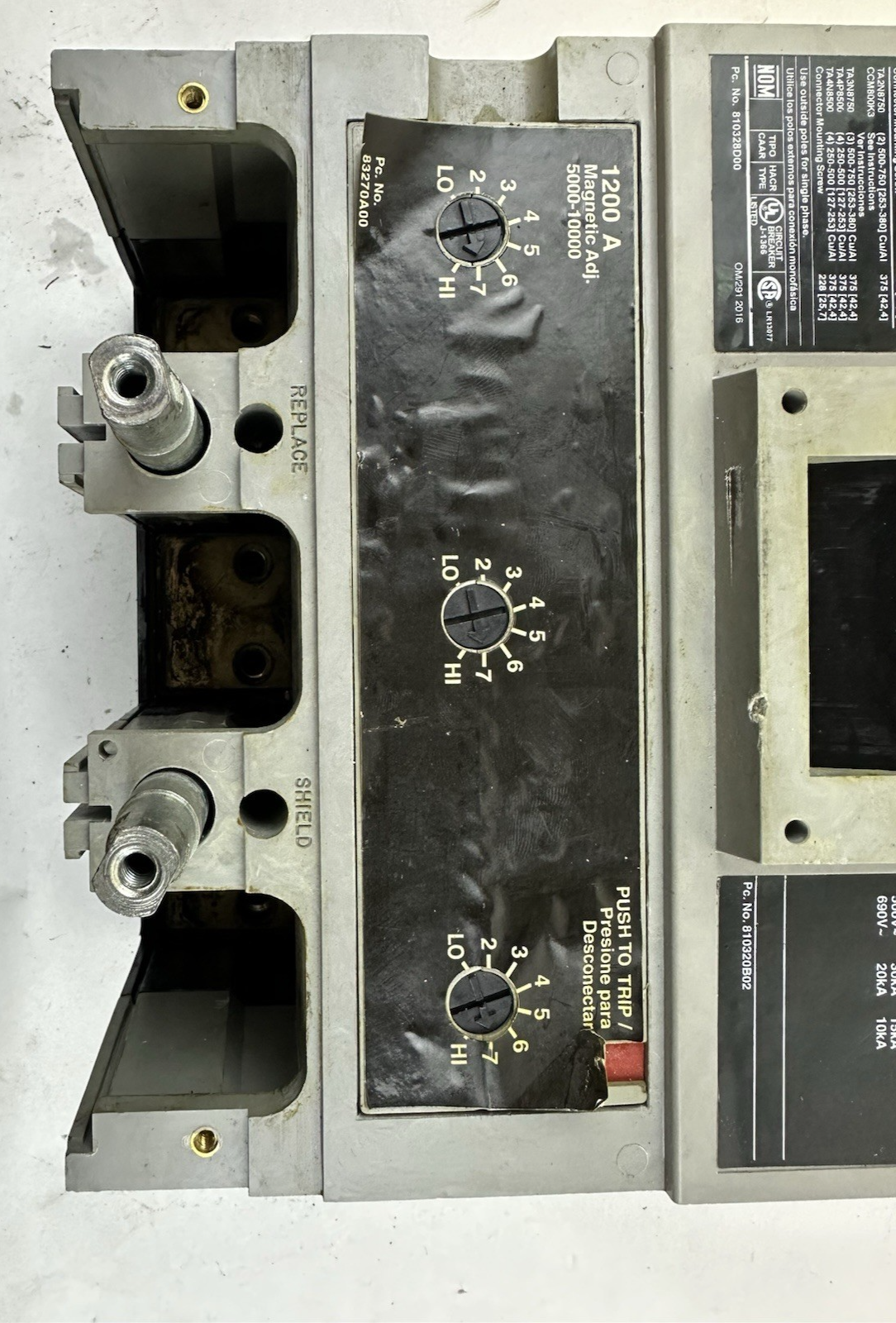 SENTRON SERIES ITE ND63F120 CIRCUIT BREAKER 1200AMP 600VAC 3P 1000AMP TRIP UNIT